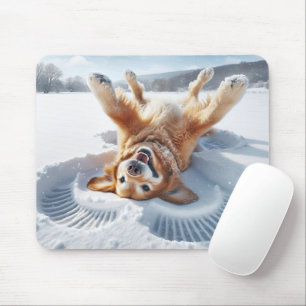 Goldener Retriever Schneegel machen Mousepad
