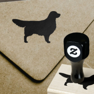 Goldener Retriever-Silhouette Gummistempel