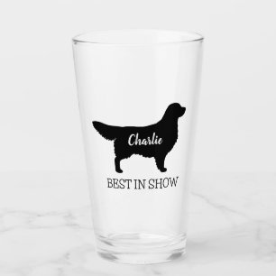 Goldener Retriever-Silhouette-kundenspezifischen Glas