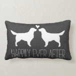 Goldener Retriever-Silhouetten mit Herzen und Text Lendenkissen<br><div class="desc"></div>