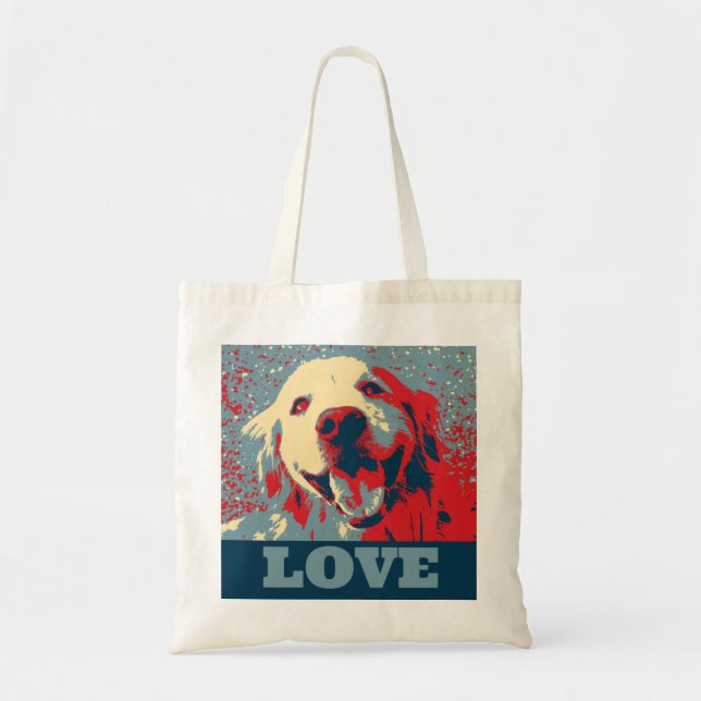 Goldener Retriever-Stylized Liebe Tragetasche (Vorne)