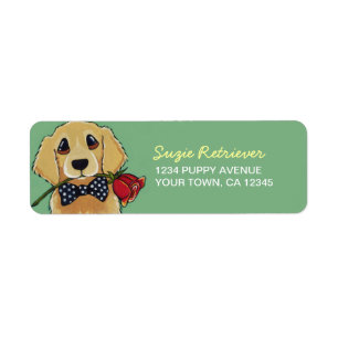 Goldener Retriever-u. der Rosen-