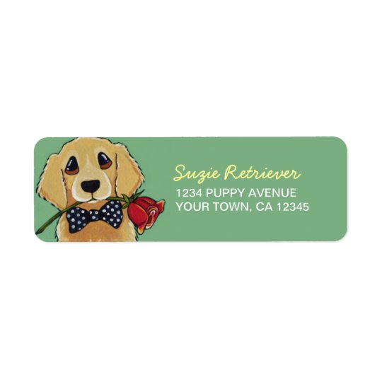 Goldener Retriever-u. der Rosen-| Rücksende Aufkleber