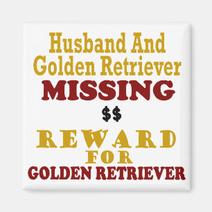 Goldener Retriever u. Ehemann-vermisste Belohnung Magnet