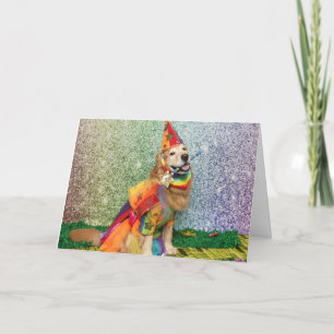 Goldener Retriever über den Regenbogen Geburtstag Karte