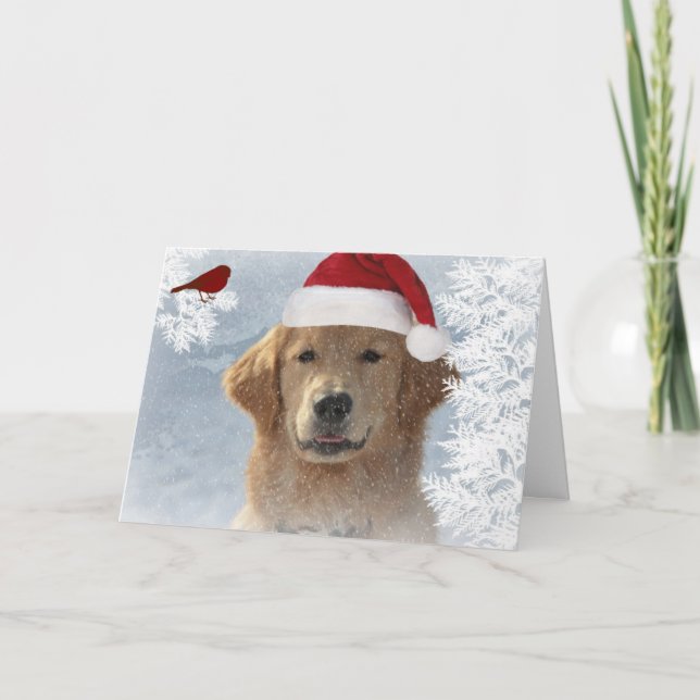 Goldener Retriever-WeihnachtsSpaß Feiertagskarte (Vorderseite)