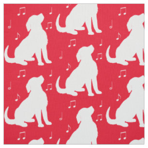 Goldener Retriever-Welpe mit Musiknoten Stoff
