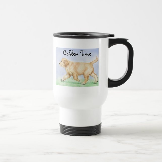 Goldener Retriever-Welpen-Reise-Tasse Reisebecher (Rechts)