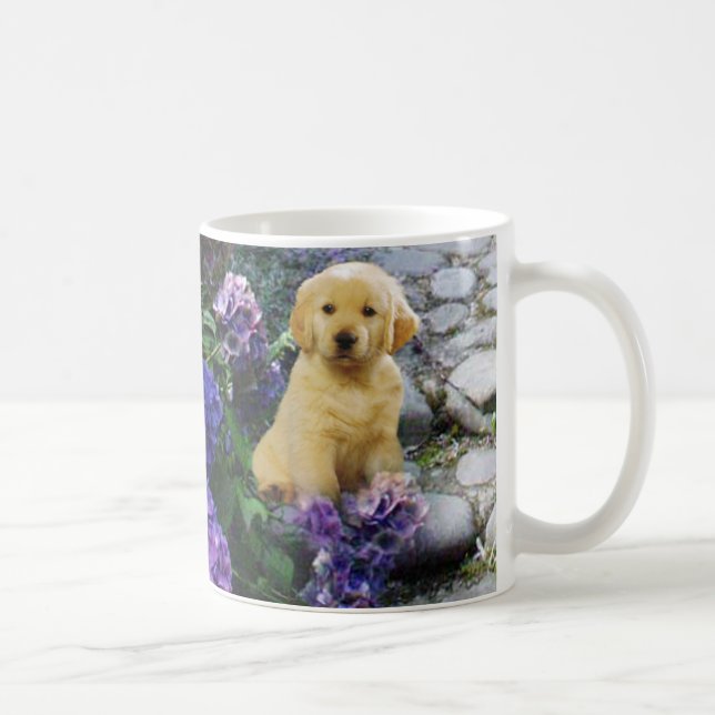 Goldener Retrieverhydrangea-Tasse Kaffeetasse (Rechts)