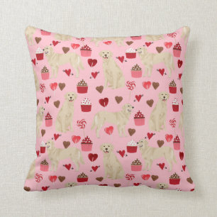 Goldener Retrievervalentines-Liebe-Hund Kissen