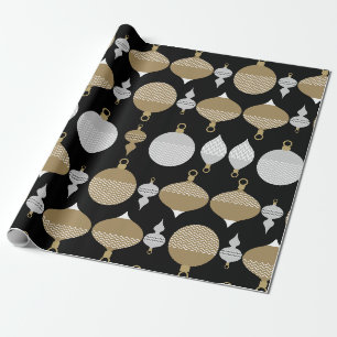 Goldener Retro-Christmas-Dekorationsball Geschenkpapier