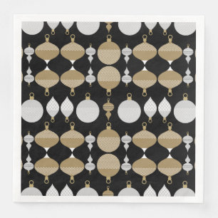 Goldener Retro-Christmas-Dekorationsball Serviette