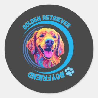 Goldener Retrofreund Runder Aufkleber