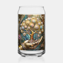 Goldener Roboter-Handholz Gold Tree of Life