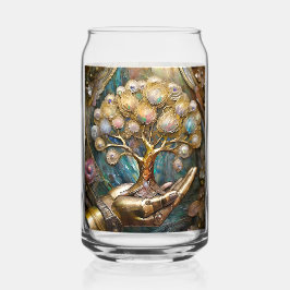 Goldener Roboter-Handholz Gold Tree of Life Dosenglas