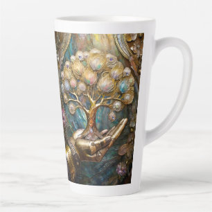 Goldener Roboter-Handholz Gold Tree of Life Milchtasse