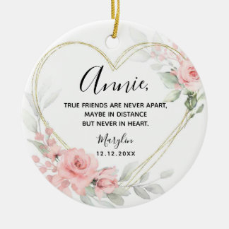 Goldener Rosa Herz Geometrie Bester Freund Keramik Ornament