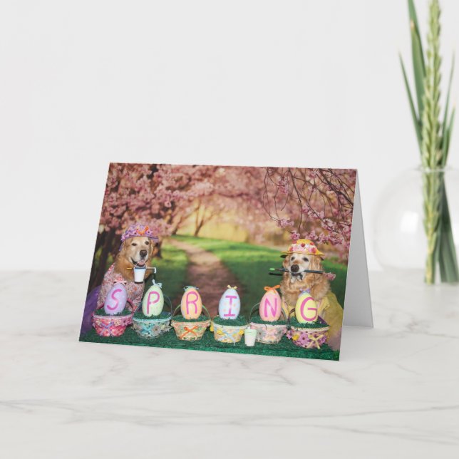 Goldener Rückzug in Ostern Feiertagskarte (Vorderseite)