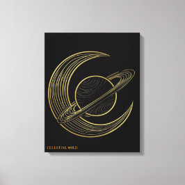 Goldener Saturn Himmelskreis Kunstleinwand Geschen Leinwanddruck