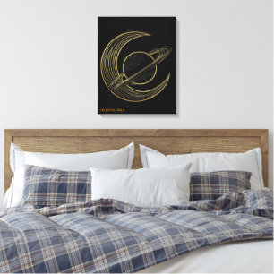 Goldener Saturn Himmelskreis Kunstleinwand Geschen Leinwanddruck