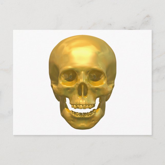Goldener Schädel Postkarte (Vorderseite)