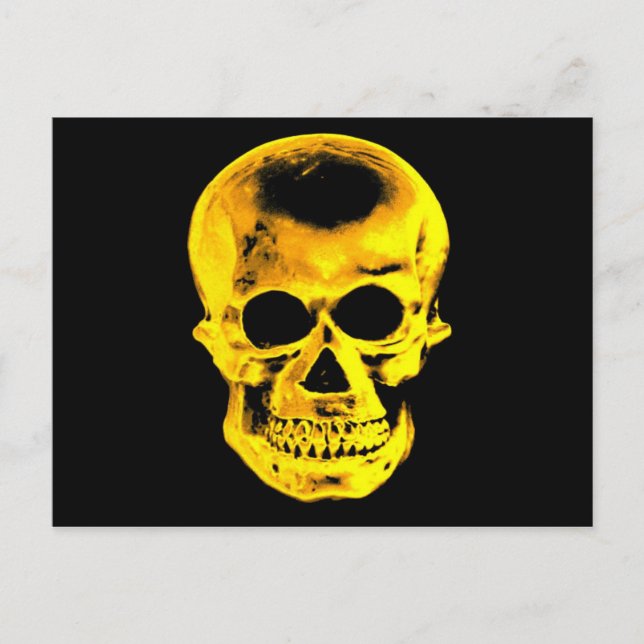 Goldener Schädel Postkarte (Vorderseite)