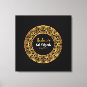 GOLDENER Schläger Mitzvah Zeichen-im Brett Leinwanddruck