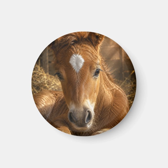 Goldener Schlummer sanftes Fohlen Magnet (Vorne)