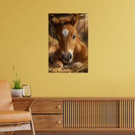 Goldener Schlummer sanftes Fohlen Poster