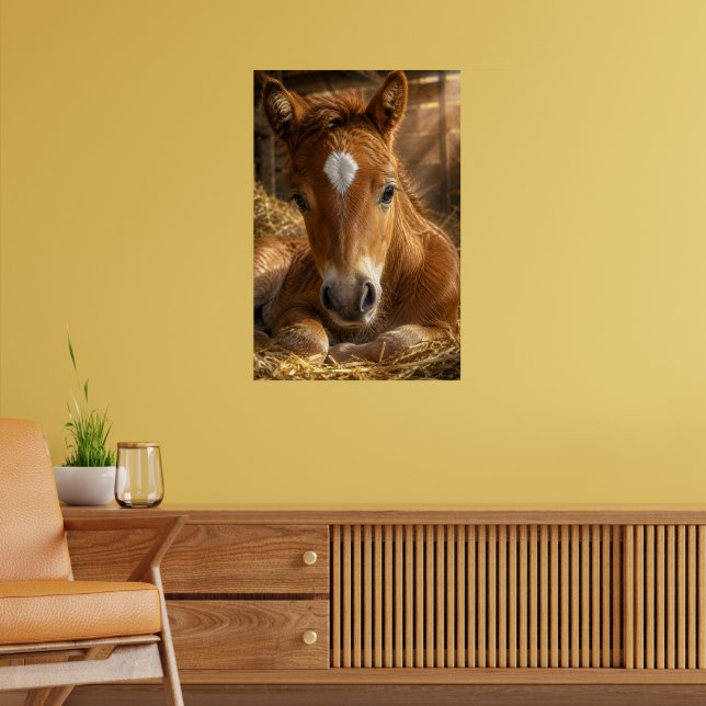 Goldener Schlummer sanftes Fohlen Poster (Wohnzimmer 2)