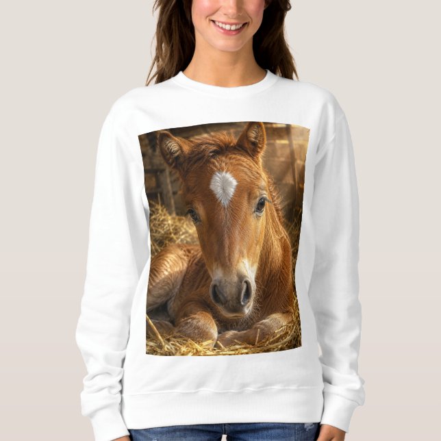 Goldener Schlummer sanftes Fohlen Sweatshirt (Vorderseite)