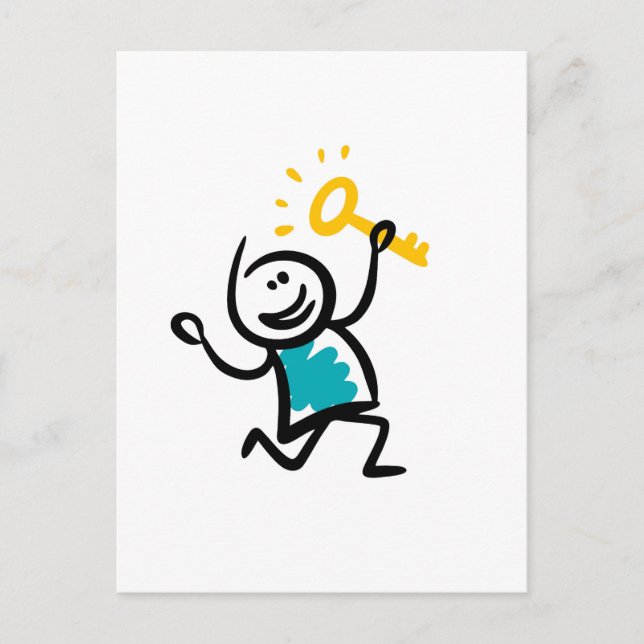 Goldener Schlüssel Feiertagspostkarte (Vorderseite)