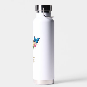Goldener Schlüssel und Schmetterling Inspirations- Trinkflasche