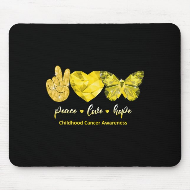Goldener Schmetterling Frieden Liebe Hoffnung Kind Mousepad (Vorne)