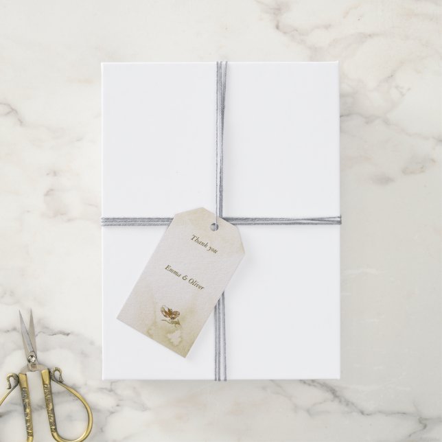 Goldener Schmetterling Geschenkanhänger (Mit Garn)