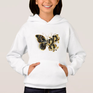 Goldener Schmetterling mit schwarzem Orchid Hoodie