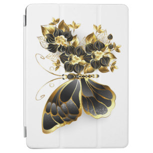 Goldener Schmetterling mit schwarzem Orchid iPad Air Hülle