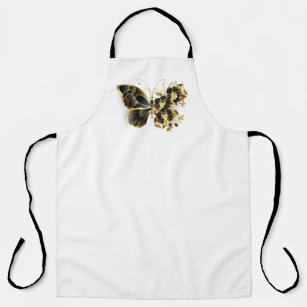 Goldener Schmetterling mit schwarzem Orchid Schürze