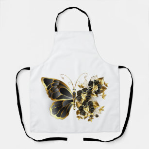 Goldener Schmetterling mit schwarzem Orchid Schürze