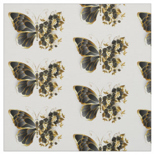 Goldener Schmetterling mit schwarzem Orchid Stoff