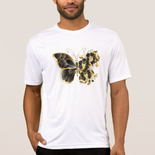 Goldener Schmetterling mit schwarzem Orchid T-Shirt
