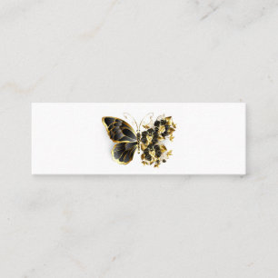 Goldener Schmetterling mit schwarzem Orchid Treuekarte