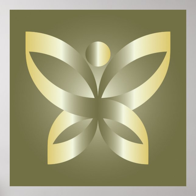 Goldener Schmetterling Poster (Vorne)