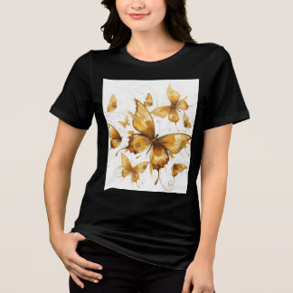 Goldener Schmetterling, sanfte Schatten des Herbst Tri-Blend Shirt
