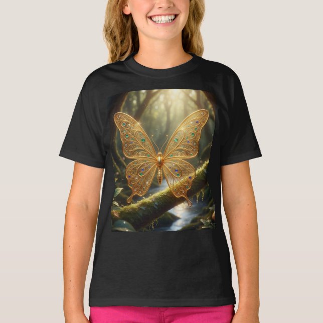 Goldener Schmetterling T-Shirt (Vorderseite)