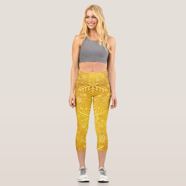 Goldener Schnee Capri Leggings (Vorderseite)
