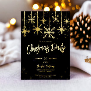 goldener Schnee Gala elegantes Weihnachten Firmenf Folieneinladung
