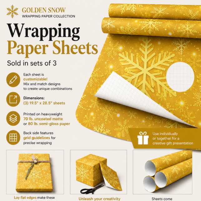 Goldener Schnee Geschenkpapier Set (Von Creator hochgeladen)