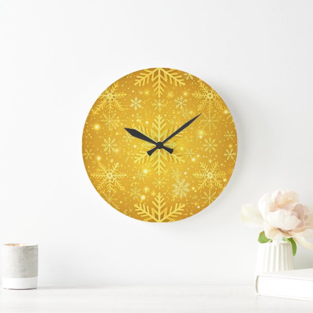 Goldener Schnee Große Wanduhr (Zuhause)