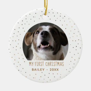 Goldener Schnee mein erster Weihnachtsmann Keramik Ornament